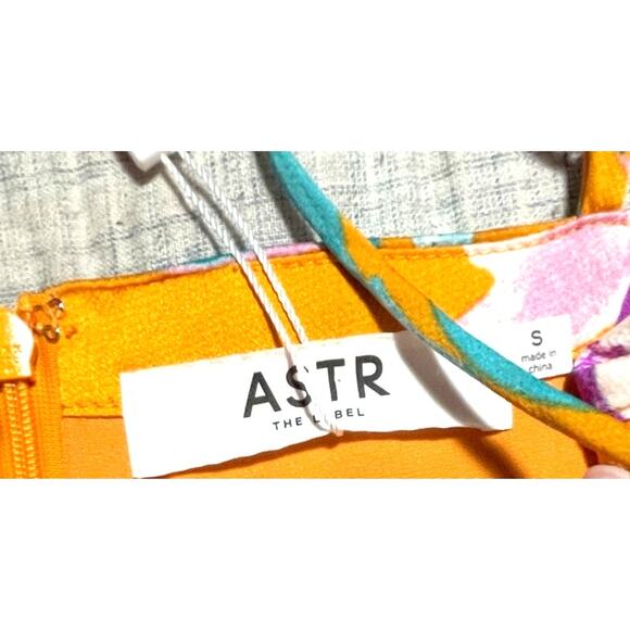 ASTR the Label Mini Dress - S - Orange Multi Floral - Adjustable Straps - NWT - Picture 13 of 15